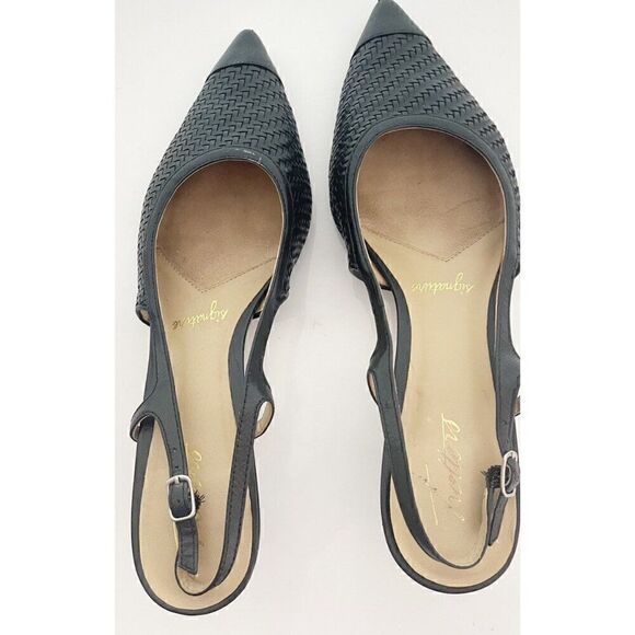 Trotters Kimberly Dress Pump Kitten‎ Heel Slingback Black Leather Size 9N - Picture 4 of 4